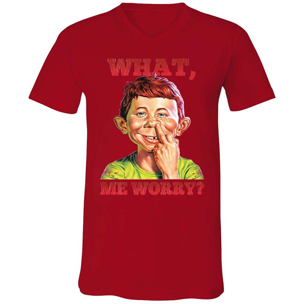 Unisex V-Neck T-Shirt - TX5KPFR3 - Red - 5