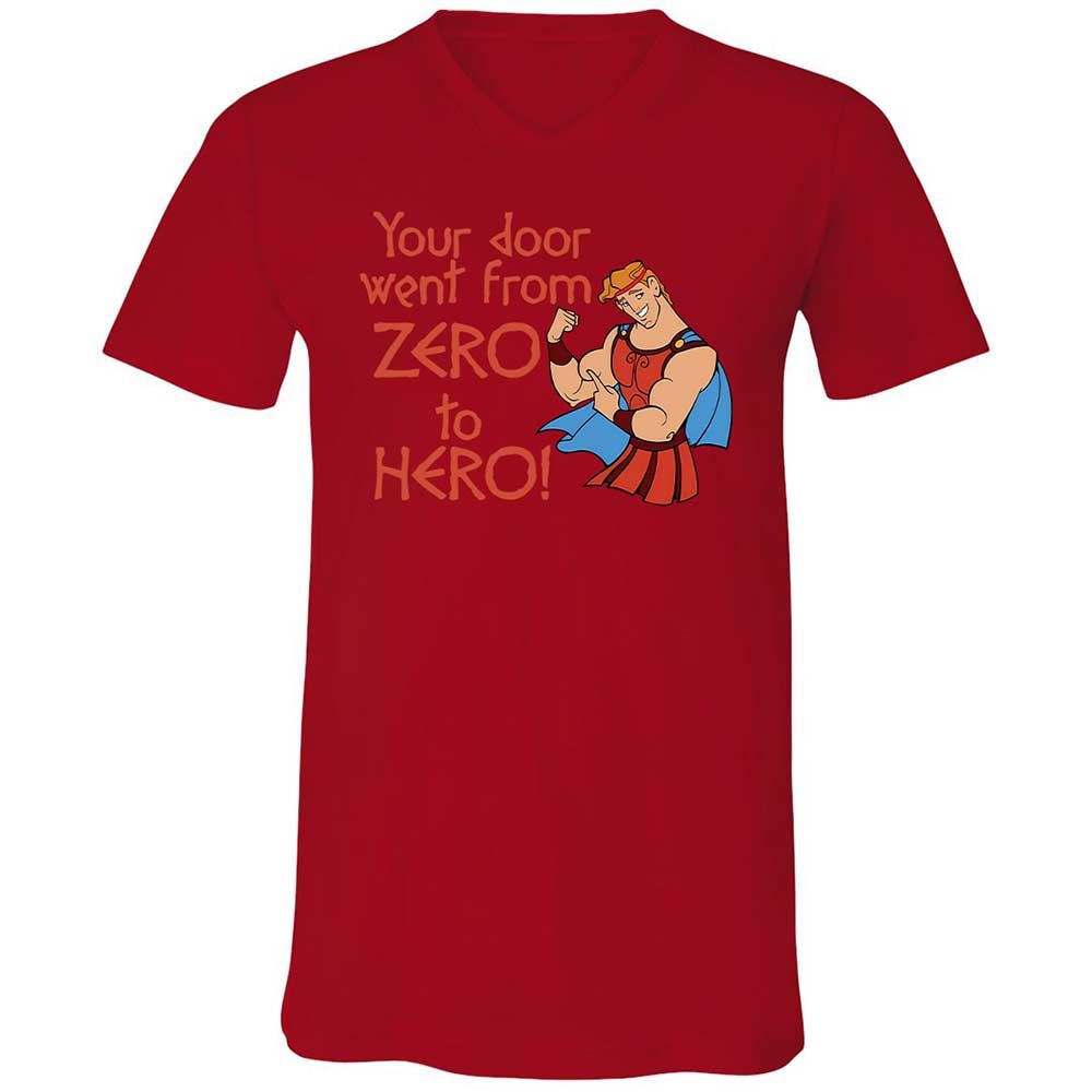 Unisex V-Neck T-Shirt - Q7UF636K - Red - 5
