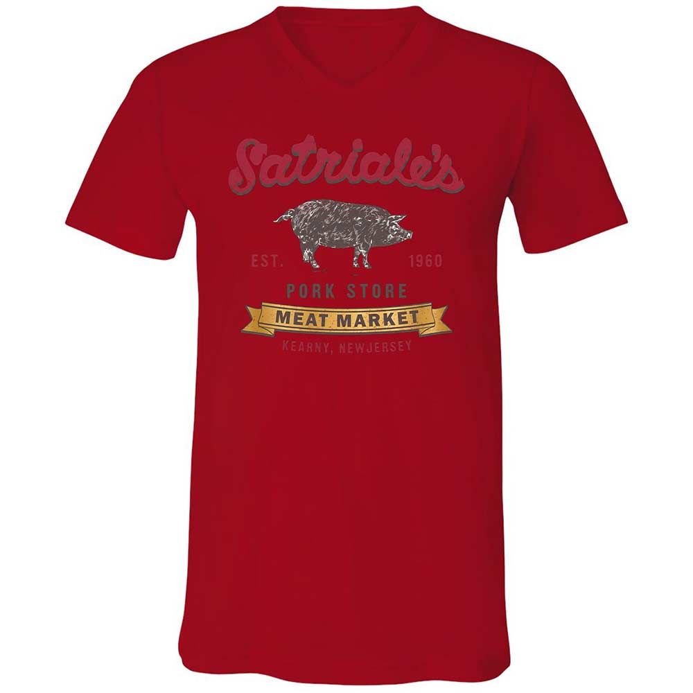 Unisex V-Neck T-Shirt - 9L4QG9VU - Red - 5