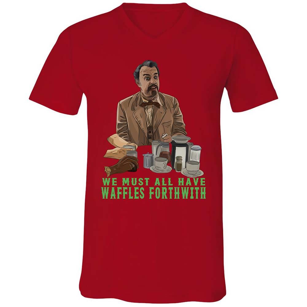 Unisex V-Neck T-Shirt - S9KFU46Y - Red - 5