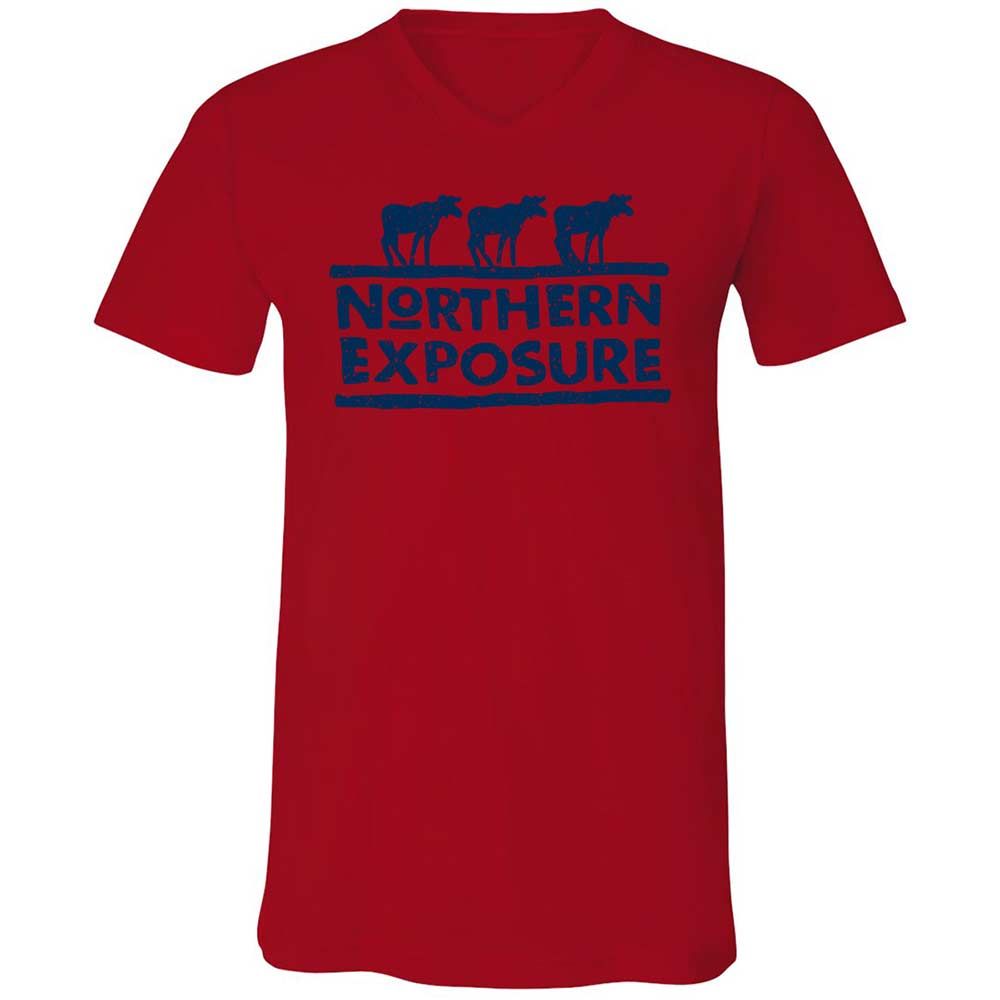 Unisex V-Neck T-Shirt - A4ZF2DLV - Red - 5