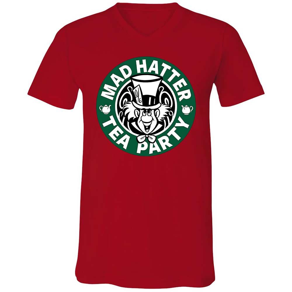 Unisex V-Neck T-Shirt - F5XBNC8B - Red - 5