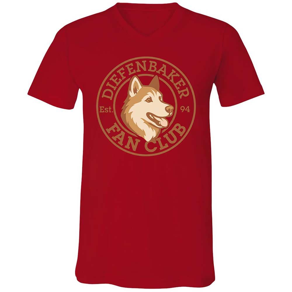 Unisex V-Neck T-Shirt - RFMCS77Z - Red - 5