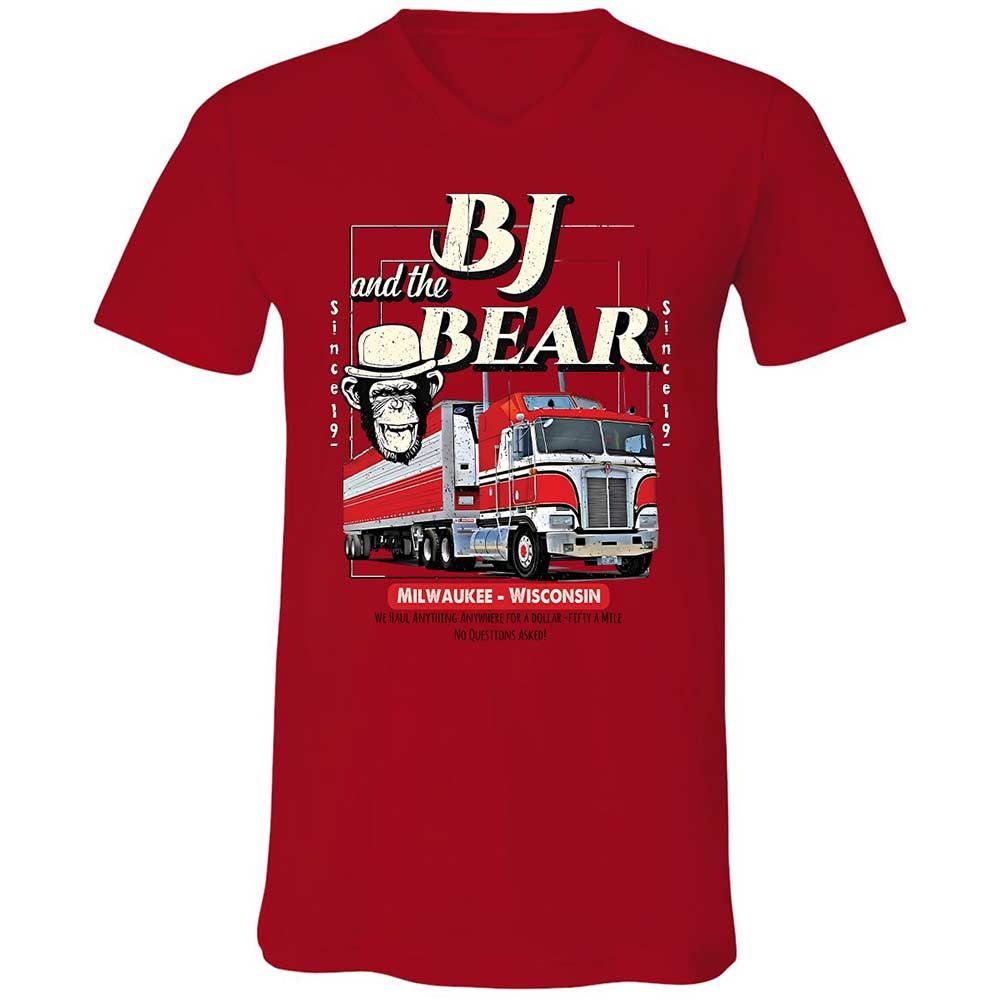 Unisex V-Neck T-Shirt - LN5B1AVM - Red - 5