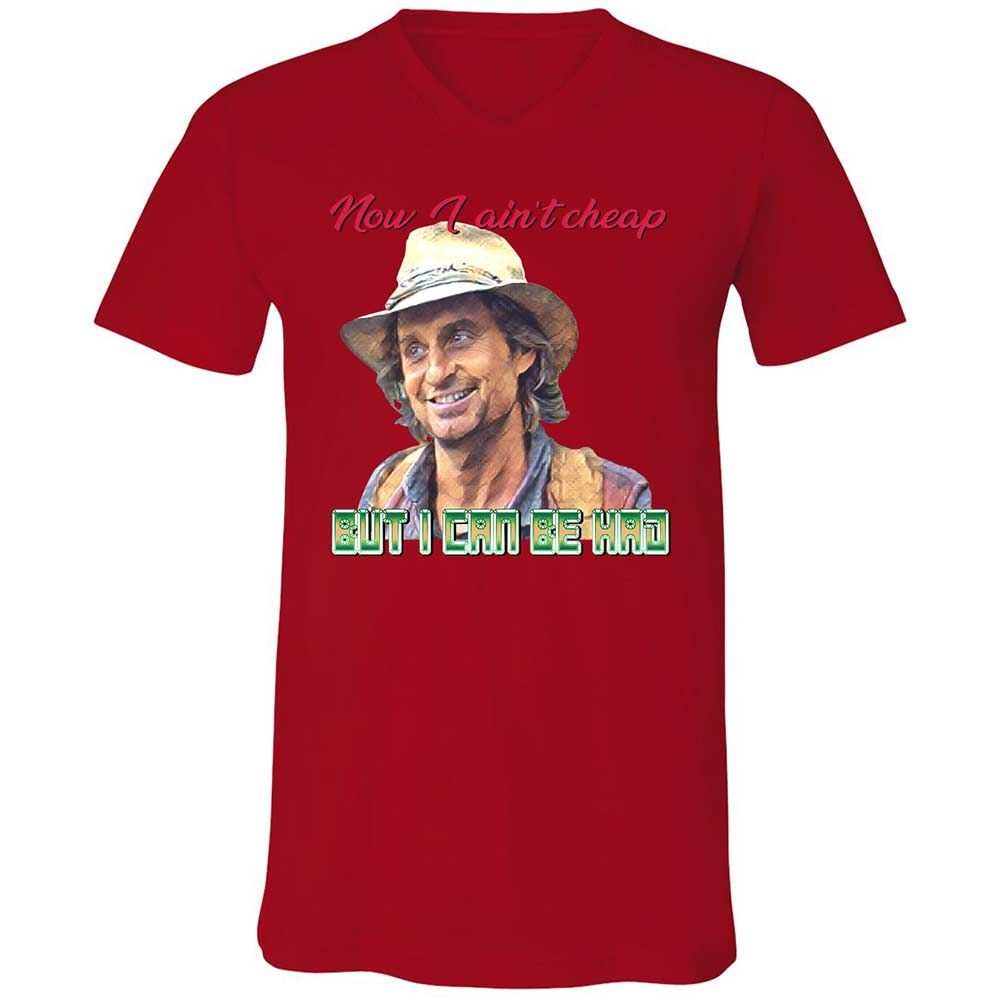 Unisex V-Neck T-Shirt - K7XR39X2 - Red - 5