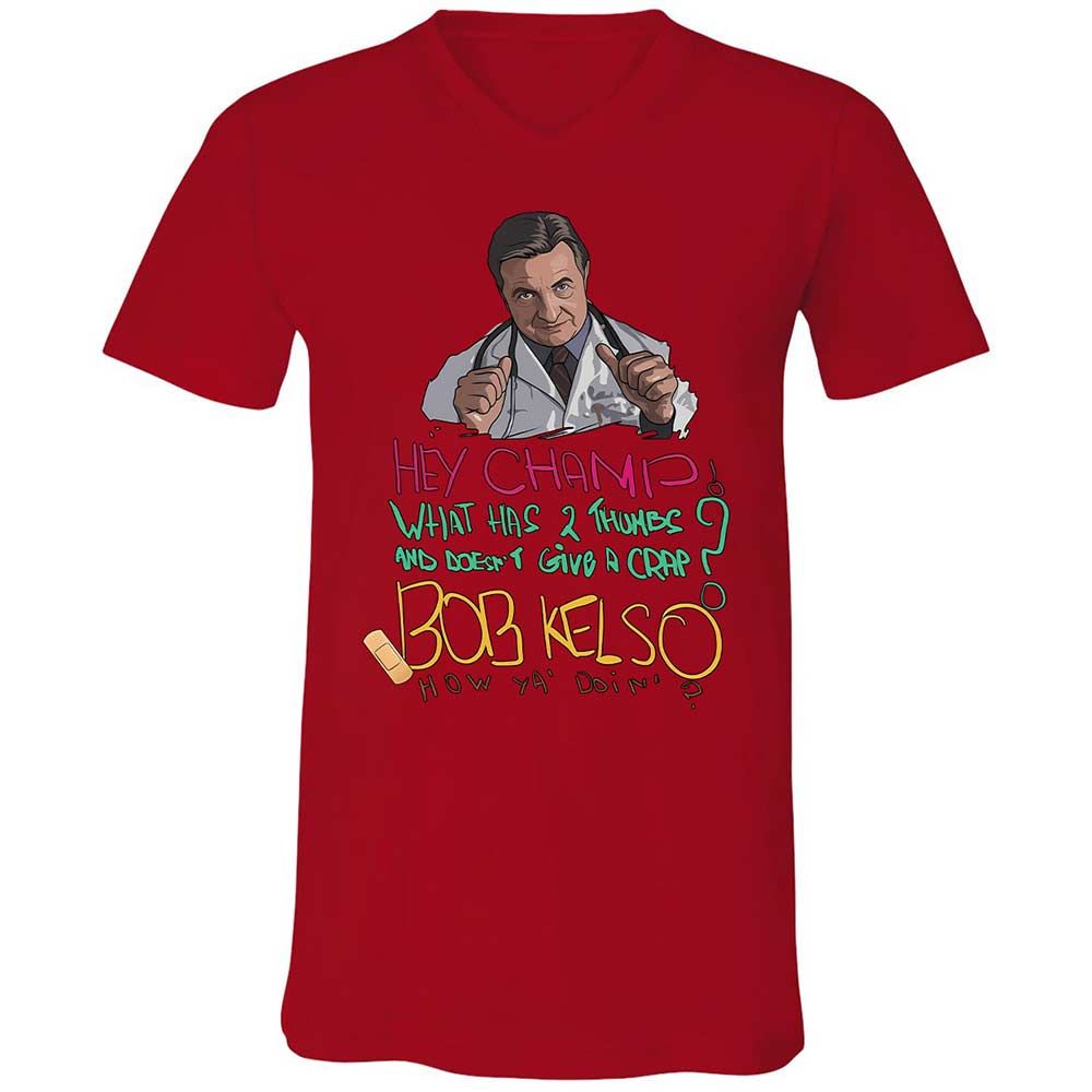 Unisex V-Neck T-Shirt - E8DT6LR6 - Red - 5