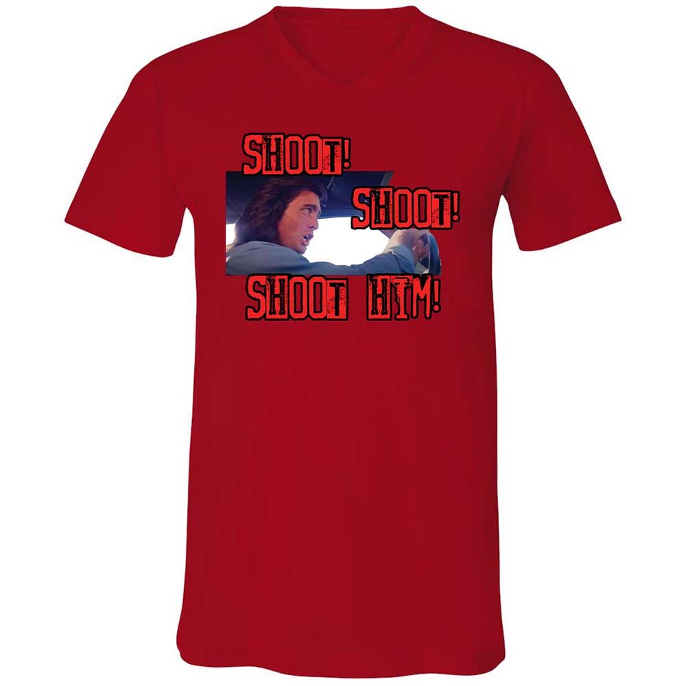 Unisex V-Neck T-Shirt - V51U6G3Y - Red - 5