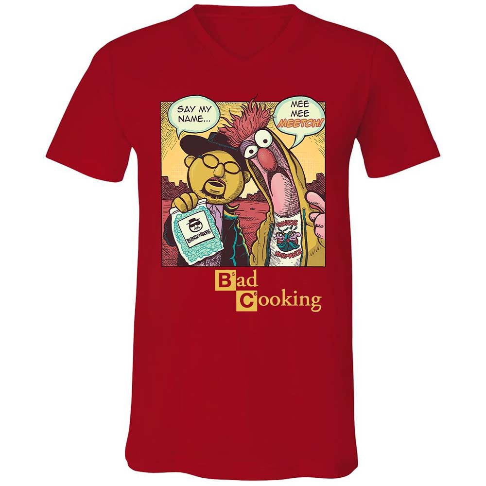 Unisex V-Neck T-Shirt - S8NCHHR7 - Red - 5