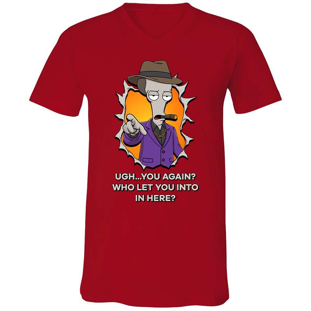 Unisex V-Neck T-Shirt - BXRKX8ND - Red - 5