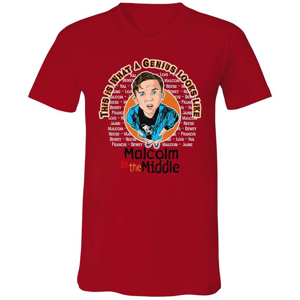 Unisex V-Neck T-Shirt - 2HJKEGH7 - Red - 5