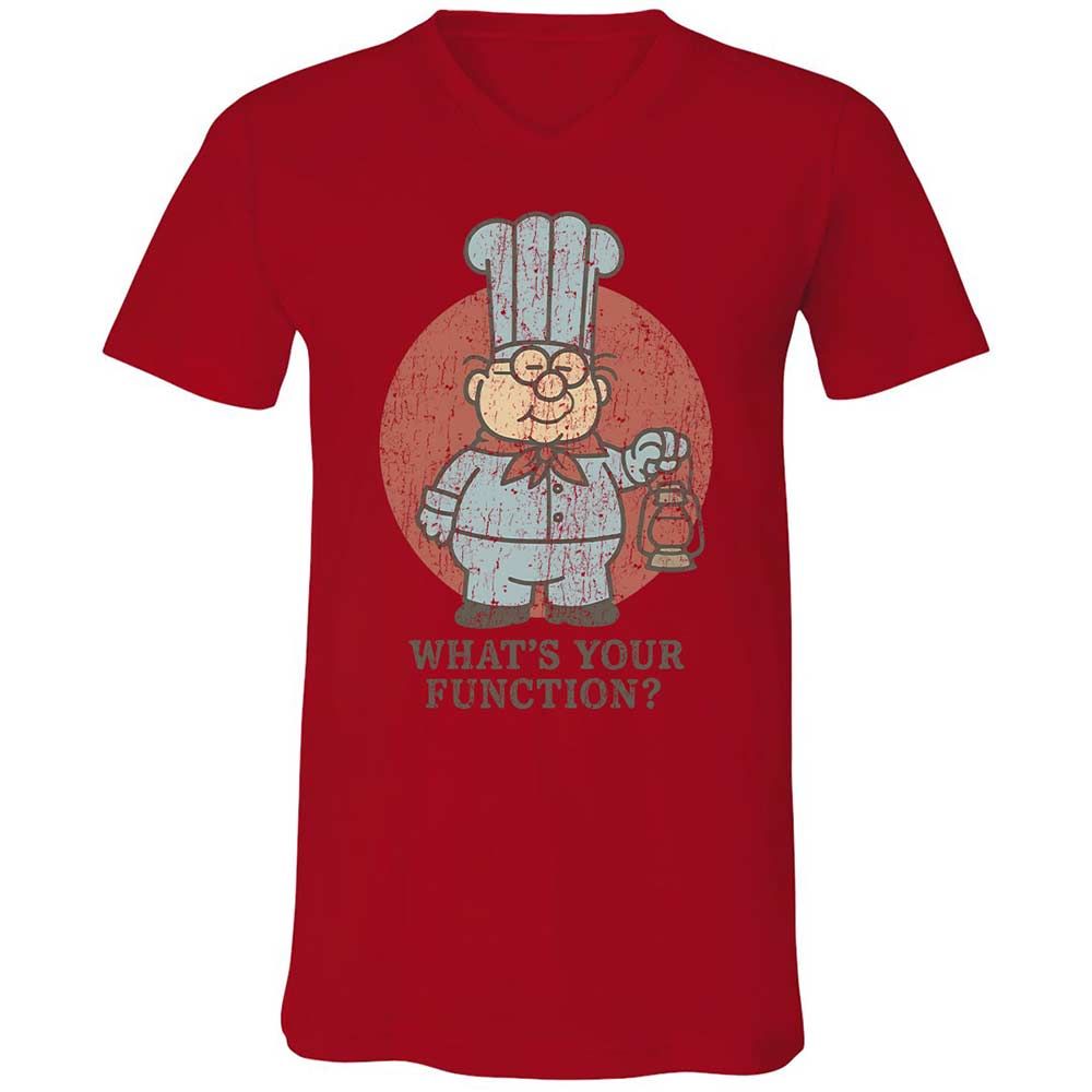Unisex V-Neck T-Shirt - W4CU386R - Red - 5