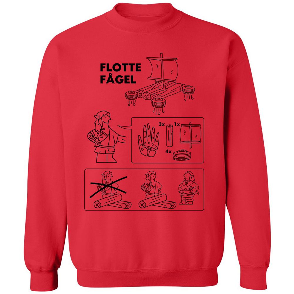 Flotte Fagel Classic Unisex Sweatshirt - Red - 5
