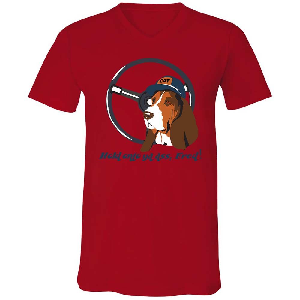 Unisex V-Neck T-Shirt - TGQK1EWD - Red - 5