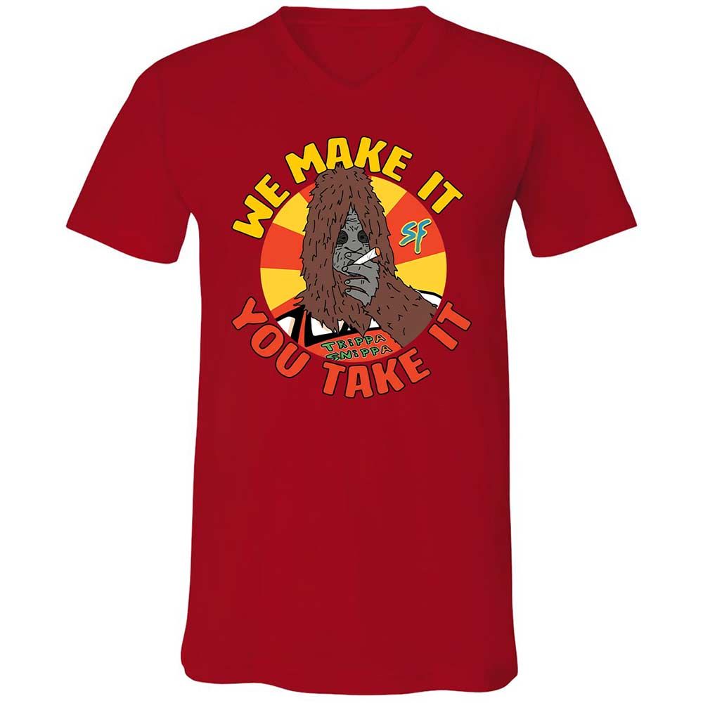 Unisex V-Neck T-Shirt - H43PUMHM - Red - 5