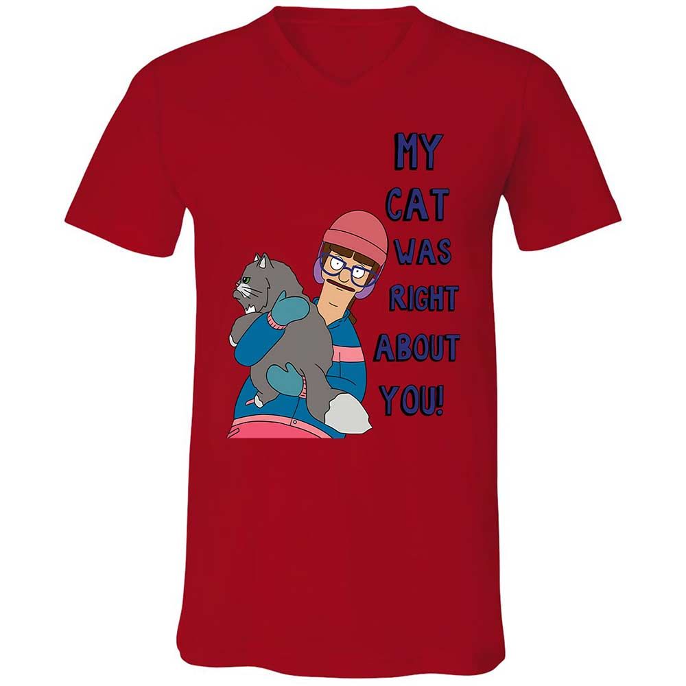 Unisex V-Neck T-Shirt - U7XDX31X - Red - 5