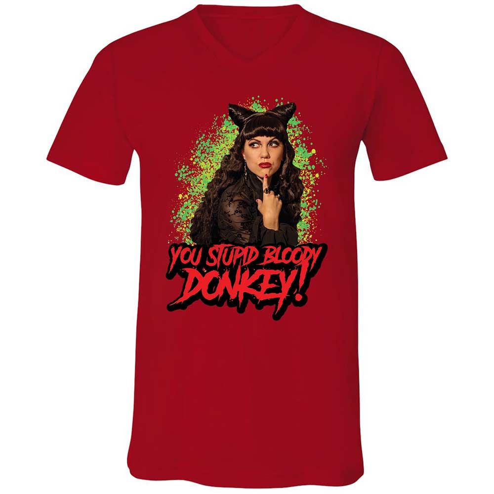Unisex V-Neck T-Shirt - HX5DU2ZS - Red - 5
