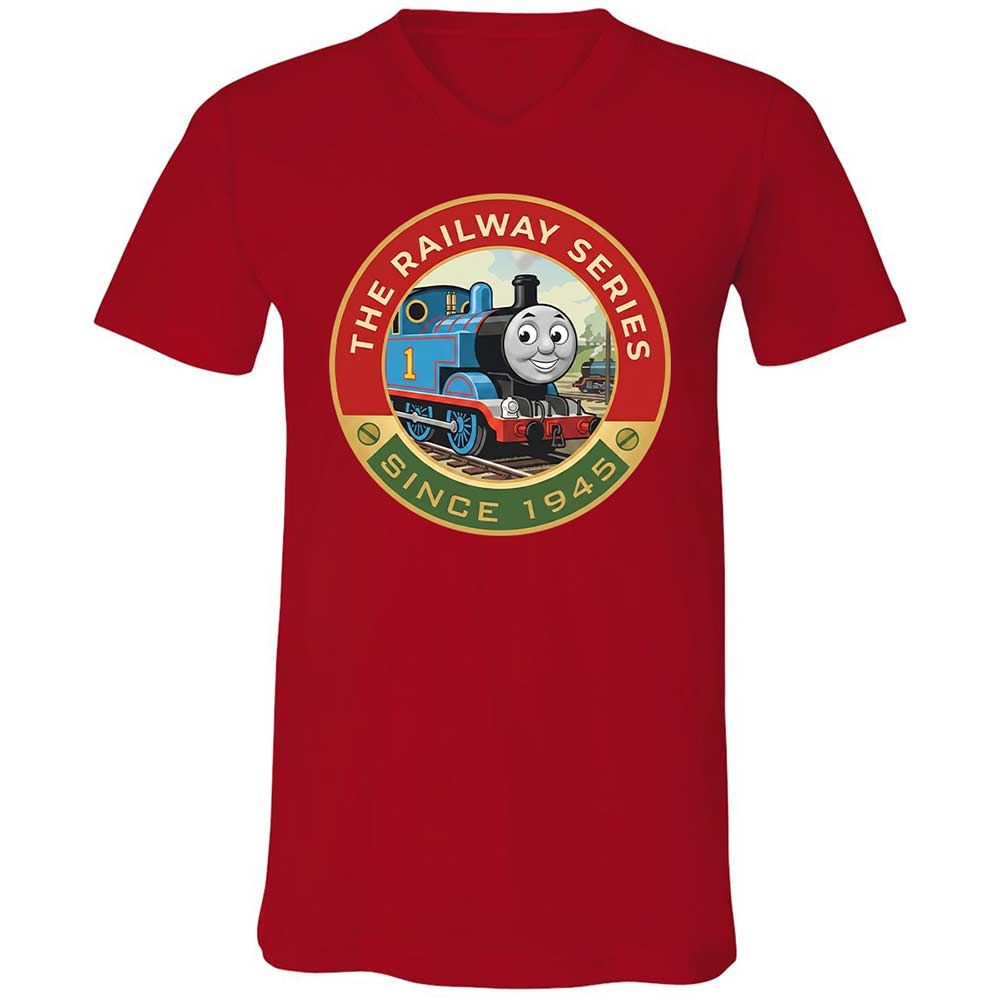 Unisex V-Neck T-Shirt - XJKM4V6F - Red - 5