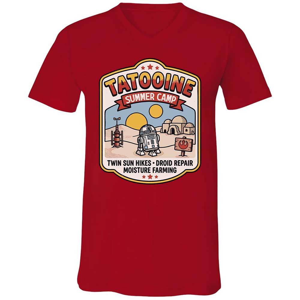 Unisex V-Neck T-Shirt - DC97NUJE - Red - 5