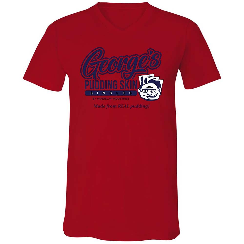 Unisex V-Neck T-Shirt - QMJLXYN4 - Red - 5