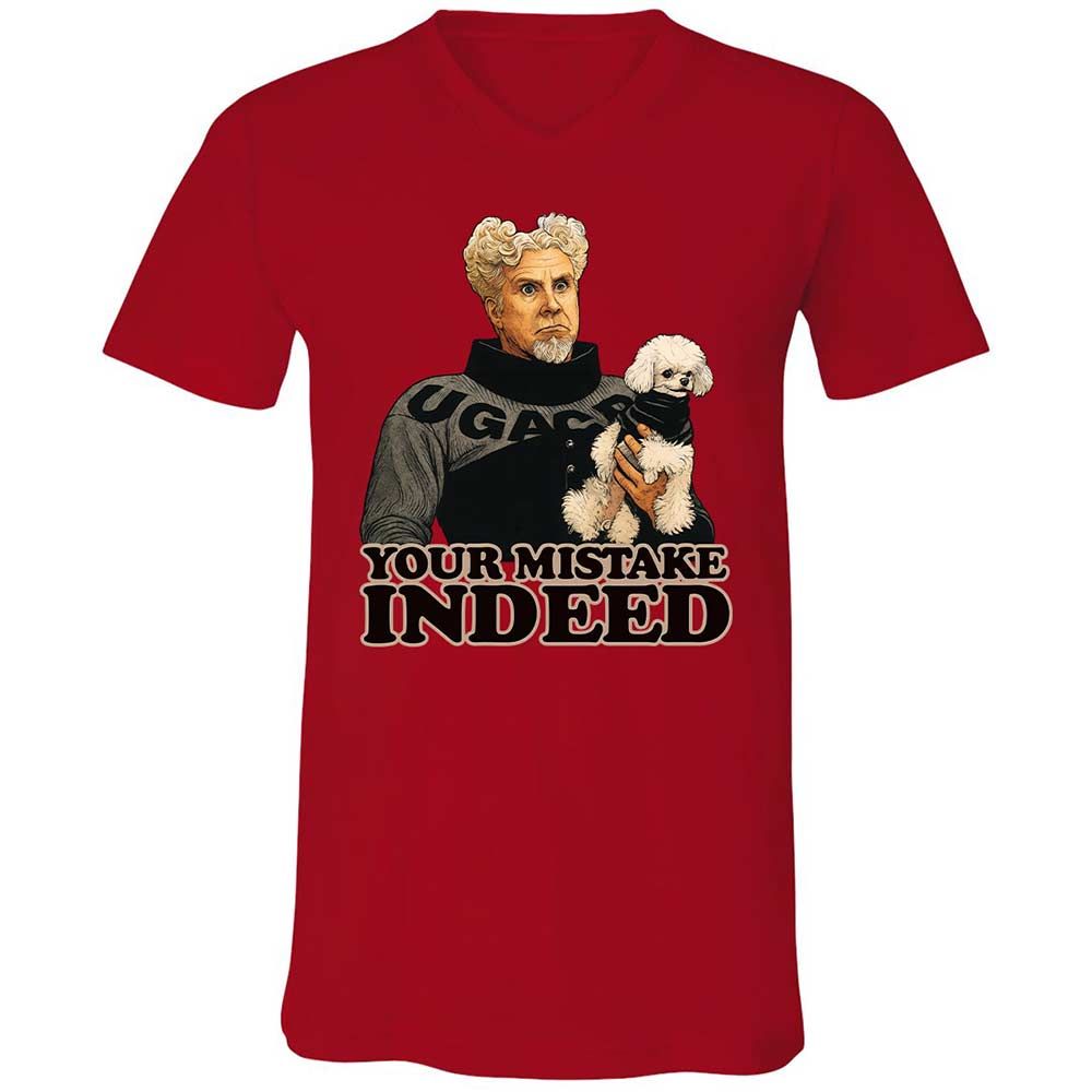 Unisex V-Neck T-Shirt - R2H6GNGE - Red - 5