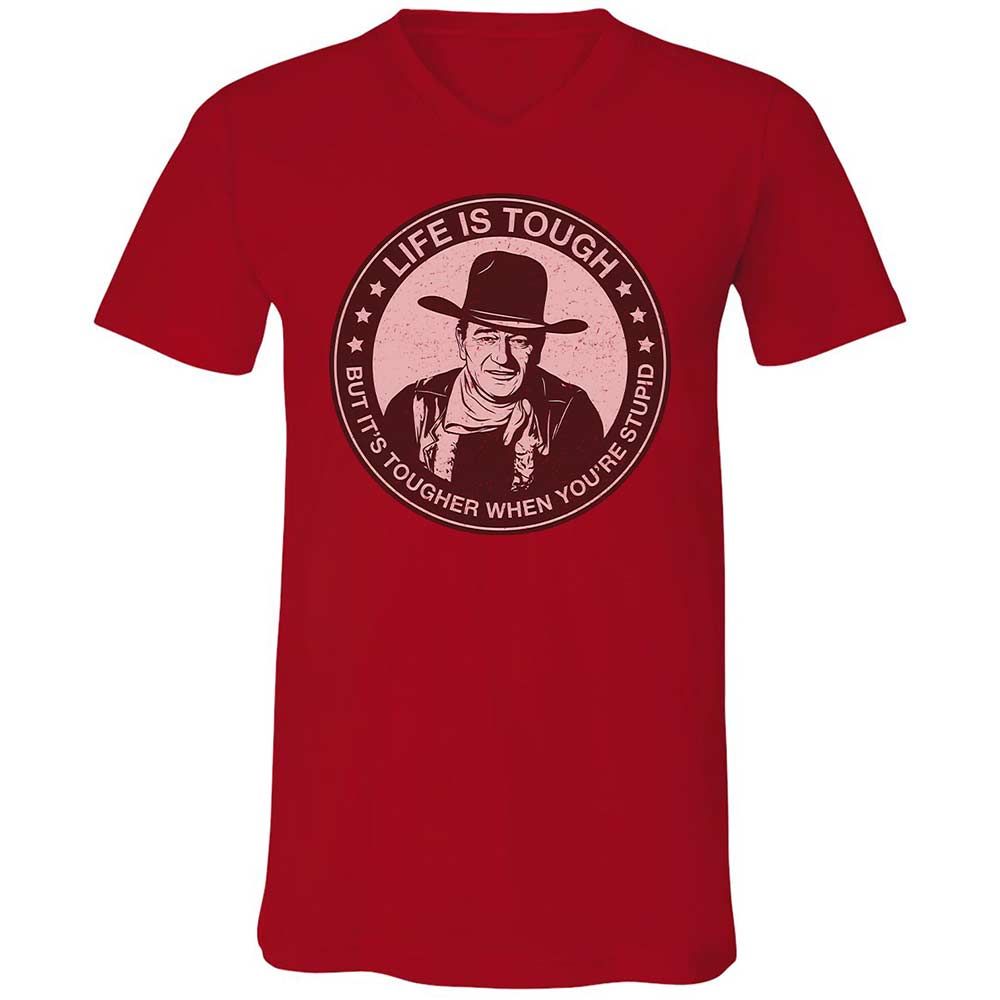 Unisex V-Neck T-Shirt - YRARH1BQ - Red - 5