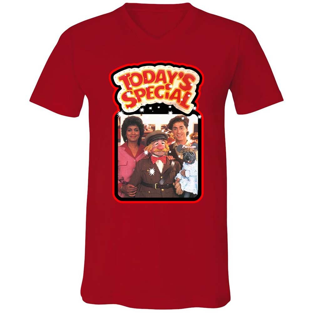 Unisex V-Neck T-Shirt - 3SAXVY7Q - Red - 5
