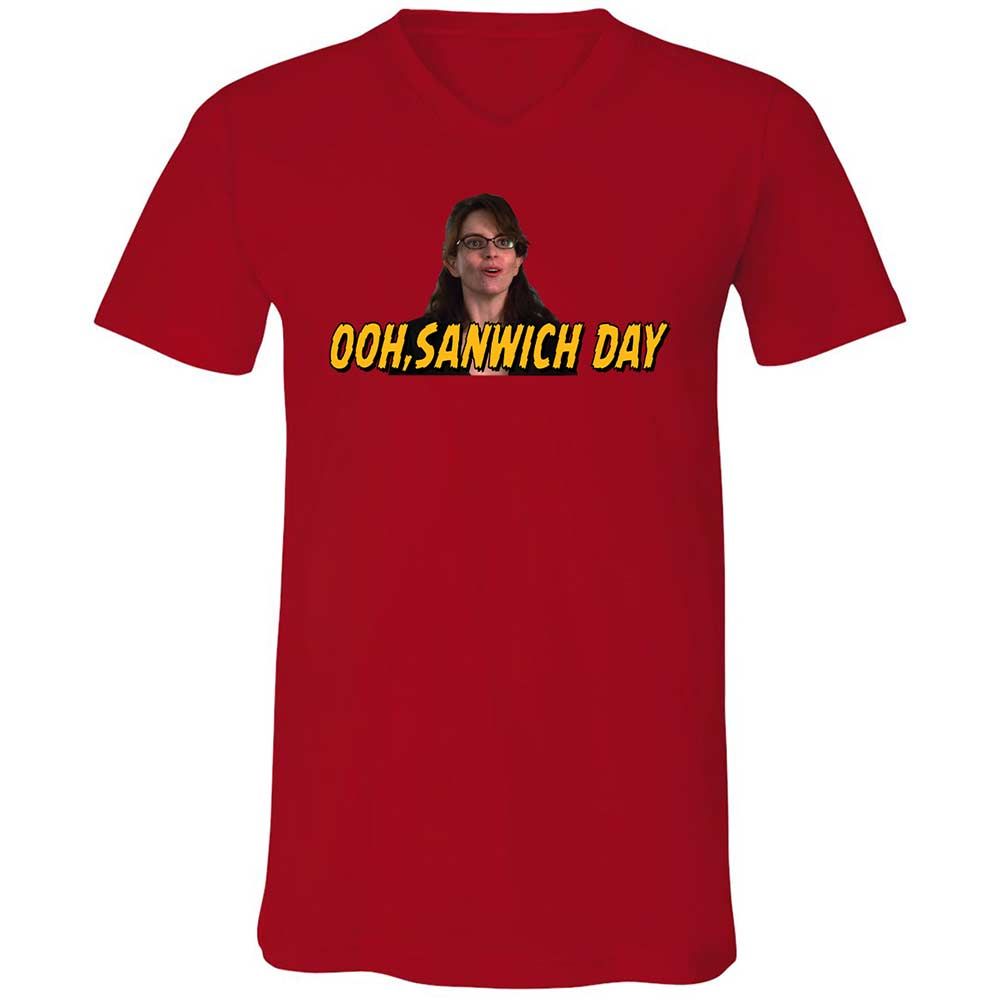 Unisex V-Neck T-Shirt - 48DX2SFB - Red - 5
