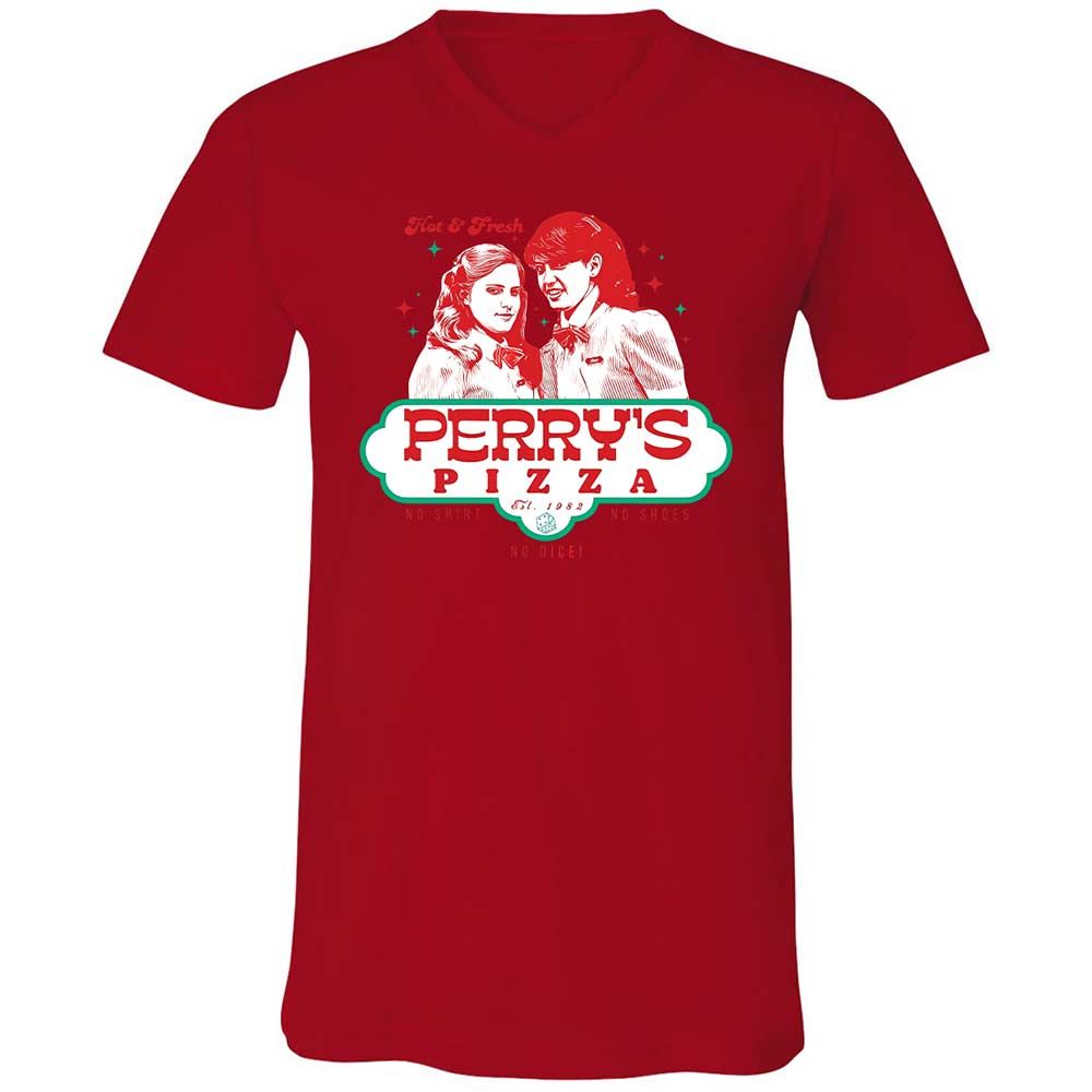 Unisex V-Neck T-Shirt - VX1M5QGW - Red - 5