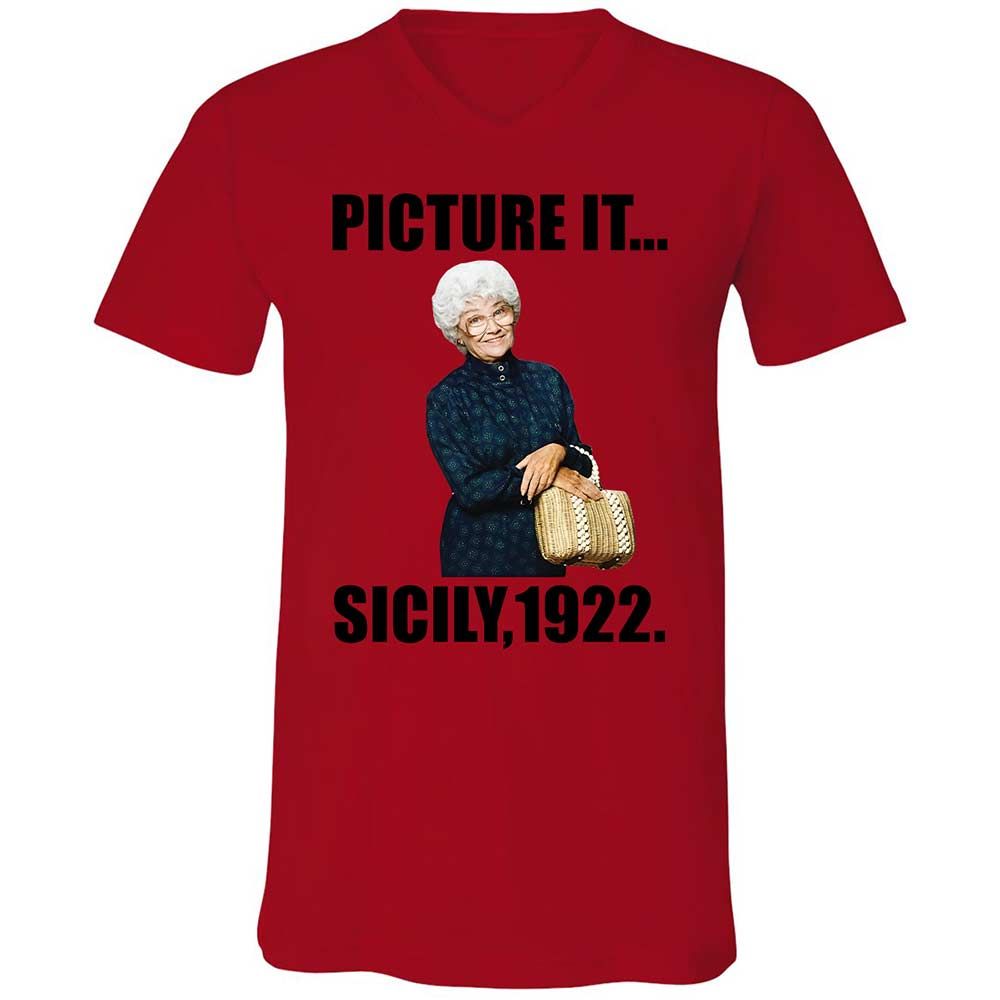 Unisex V-Neck T-Shirt - HHEW922S - Red - 5