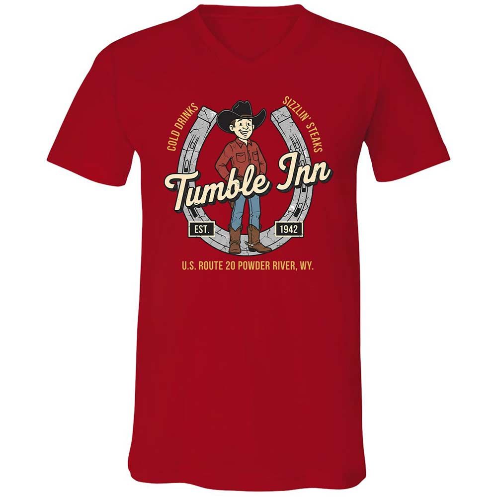 Unisex V-Neck T-Shirt - 65EF5G7D - Red - 5