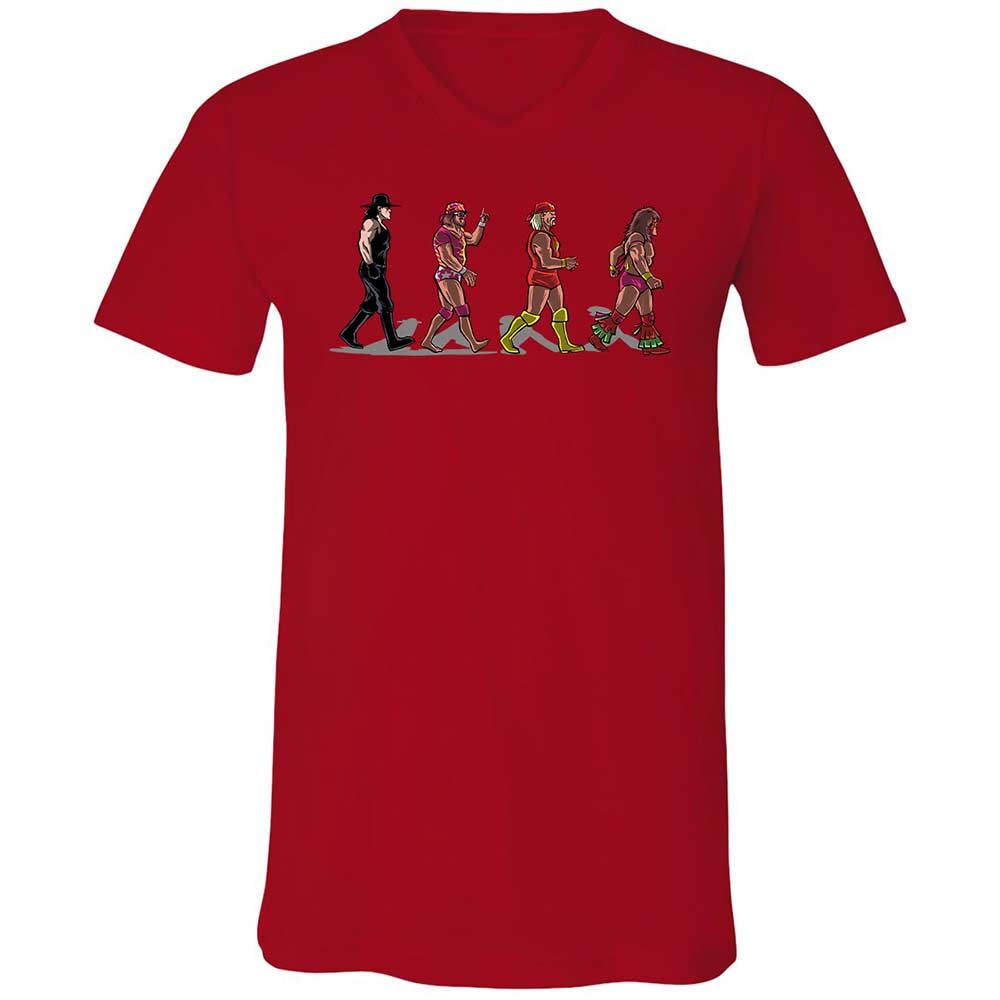 Unisex V-Neck T-Shirt - K9SA8NGQ - Red - 5