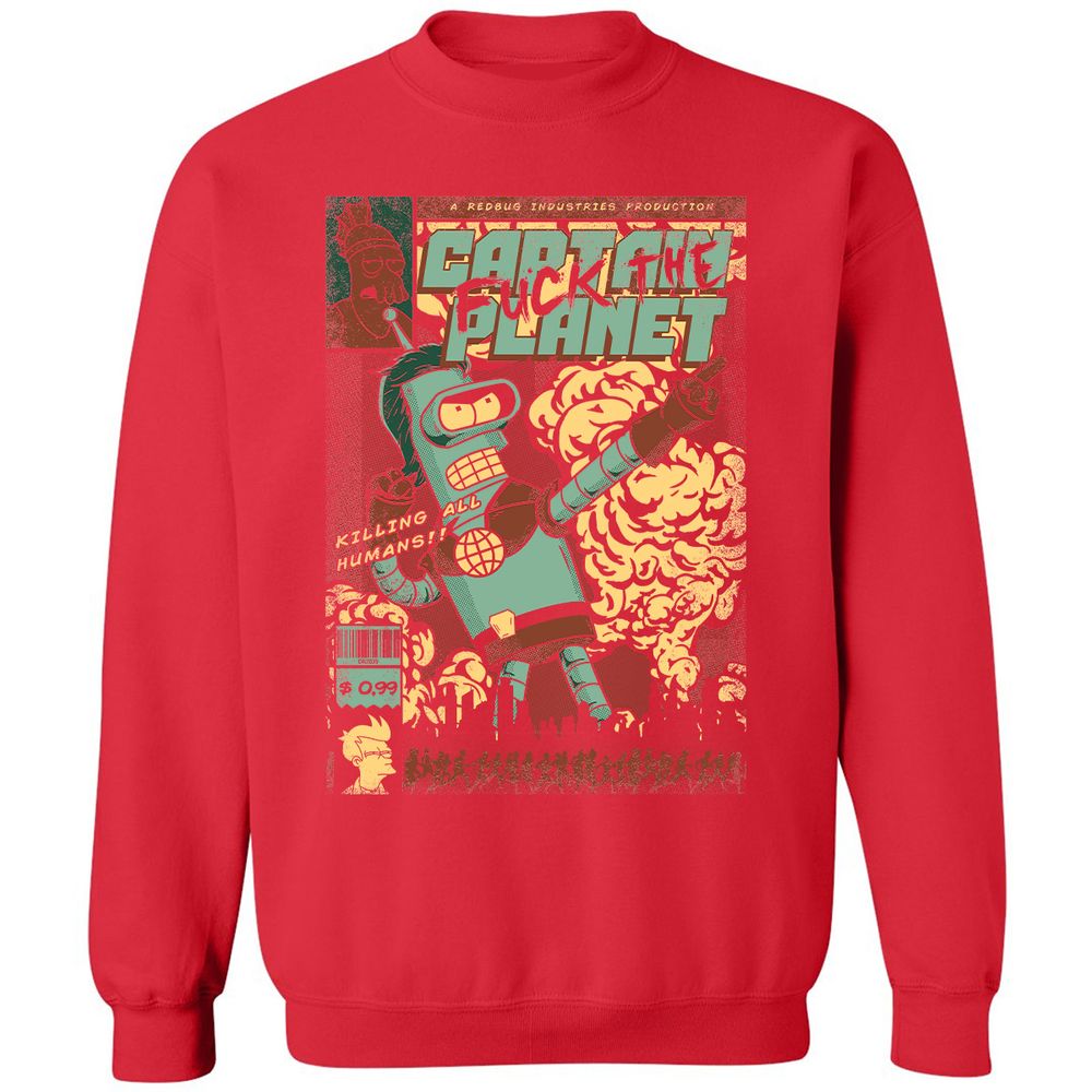 Classic Unisex Sweatshirt - VSURFF44 - Red - 5