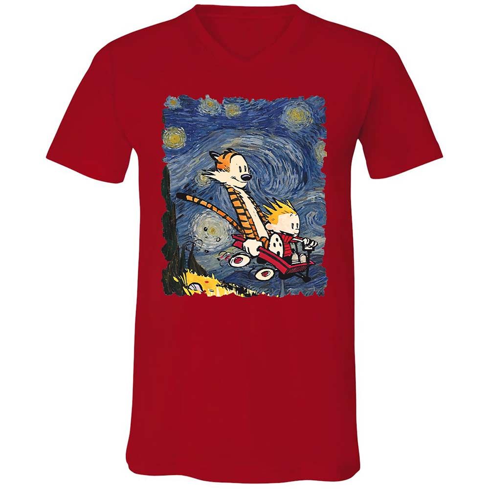 Unisex V-Neck T-Shirt - PDYASERS - Red - 5