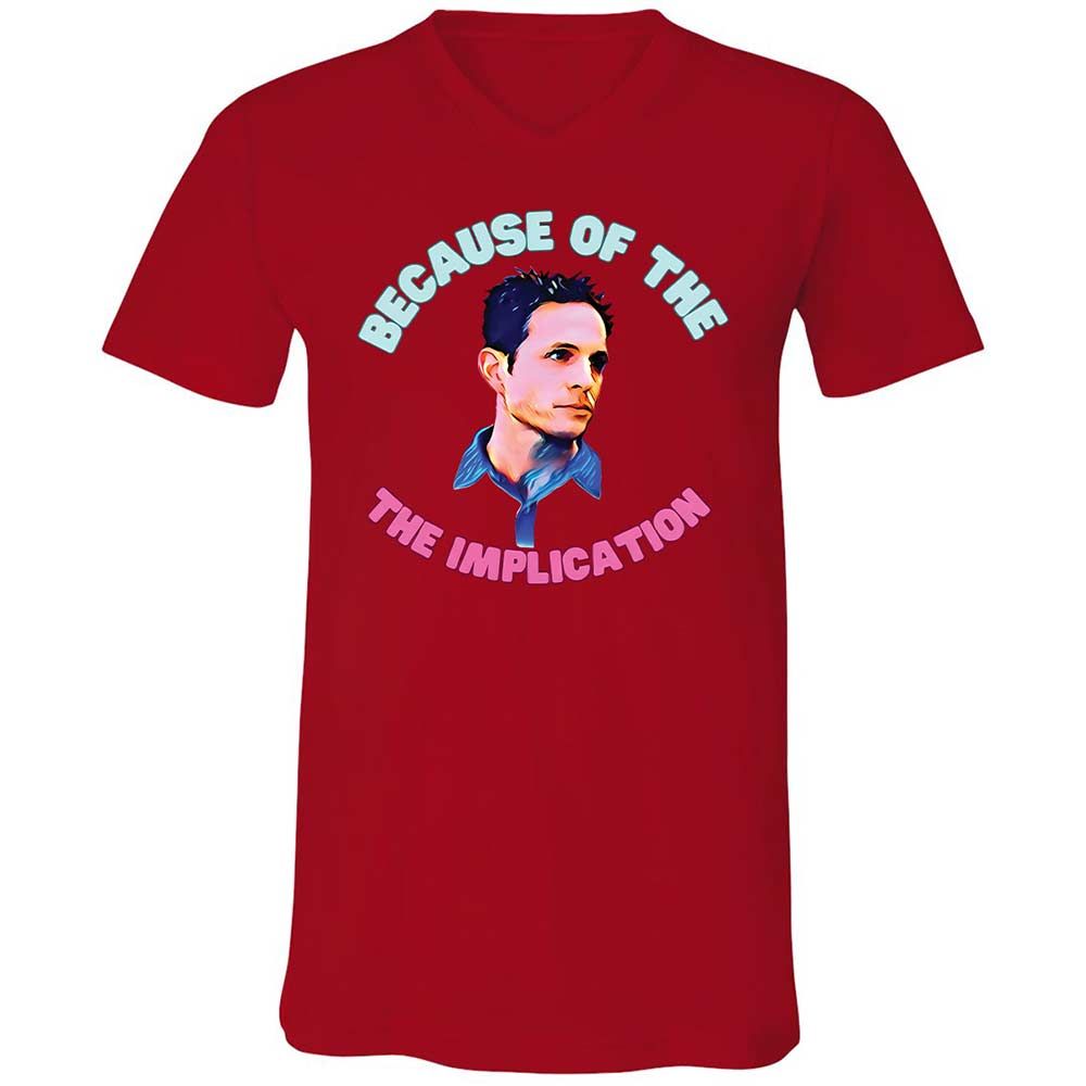 Unisex V-Neck T-Shirt - 27DFFAKC - Red - 5