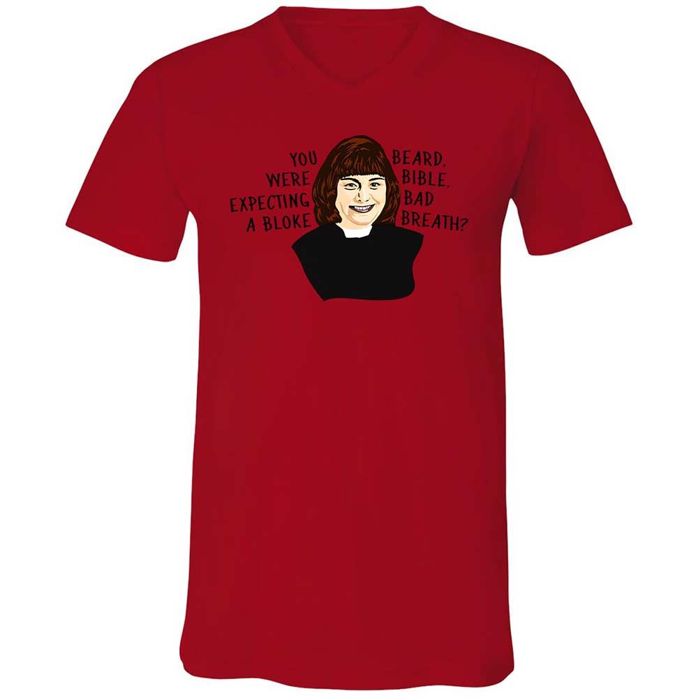 Unisex V-Neck T-Shirt - ZQ4ULL2D - Red - 5