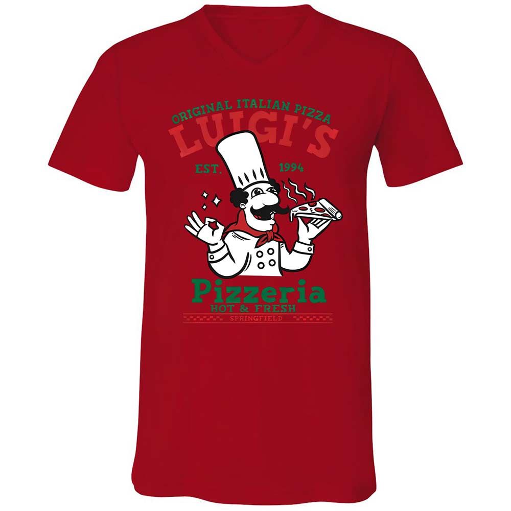 Unisex V-Neck T-Shirt - UAEK7RUU - Red - 5