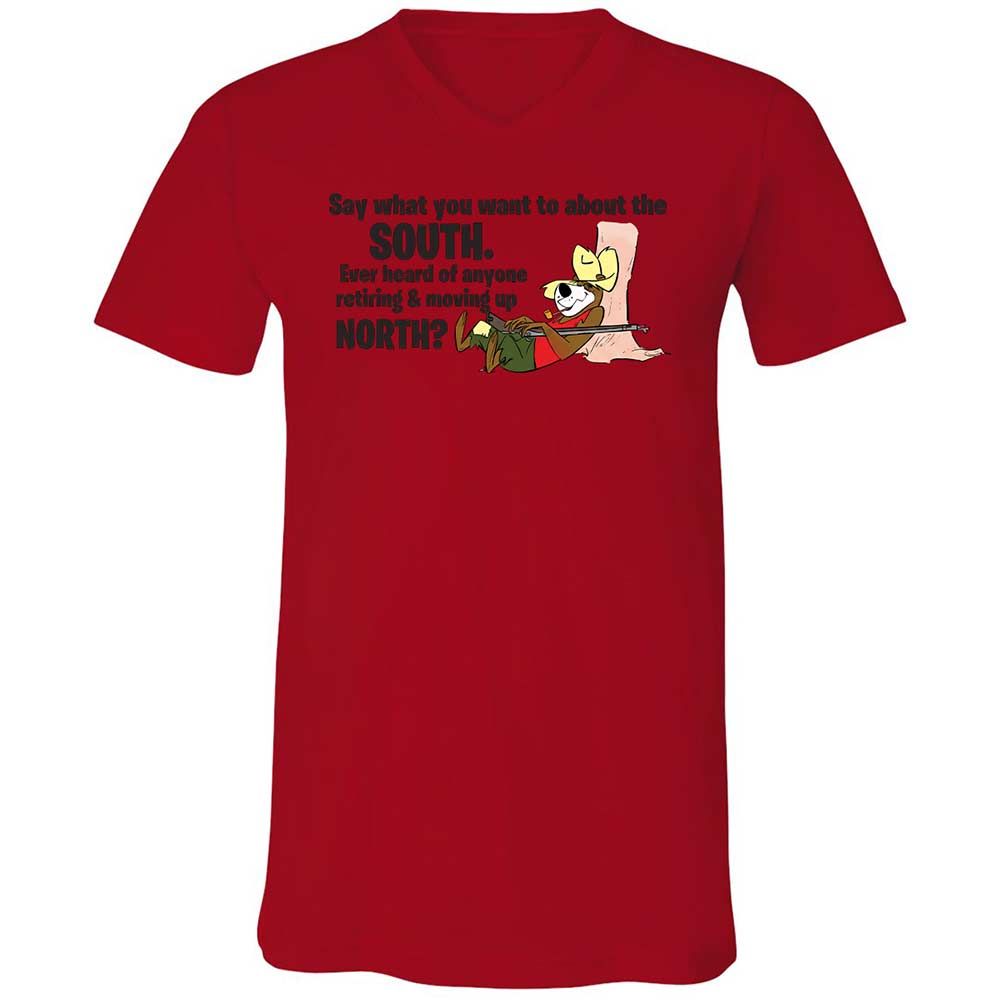 Unisex V-Neck T-Shirt - Q2PQ94JK - Red - 5