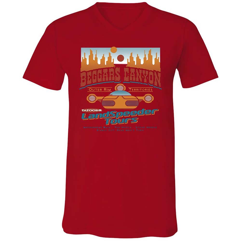 Unisex V-Neck T-Shirt - AY82KZ6U - Red - 5