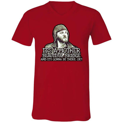 Unisex V-Neck T-Shirt - SF9JU4QY - Red - 5