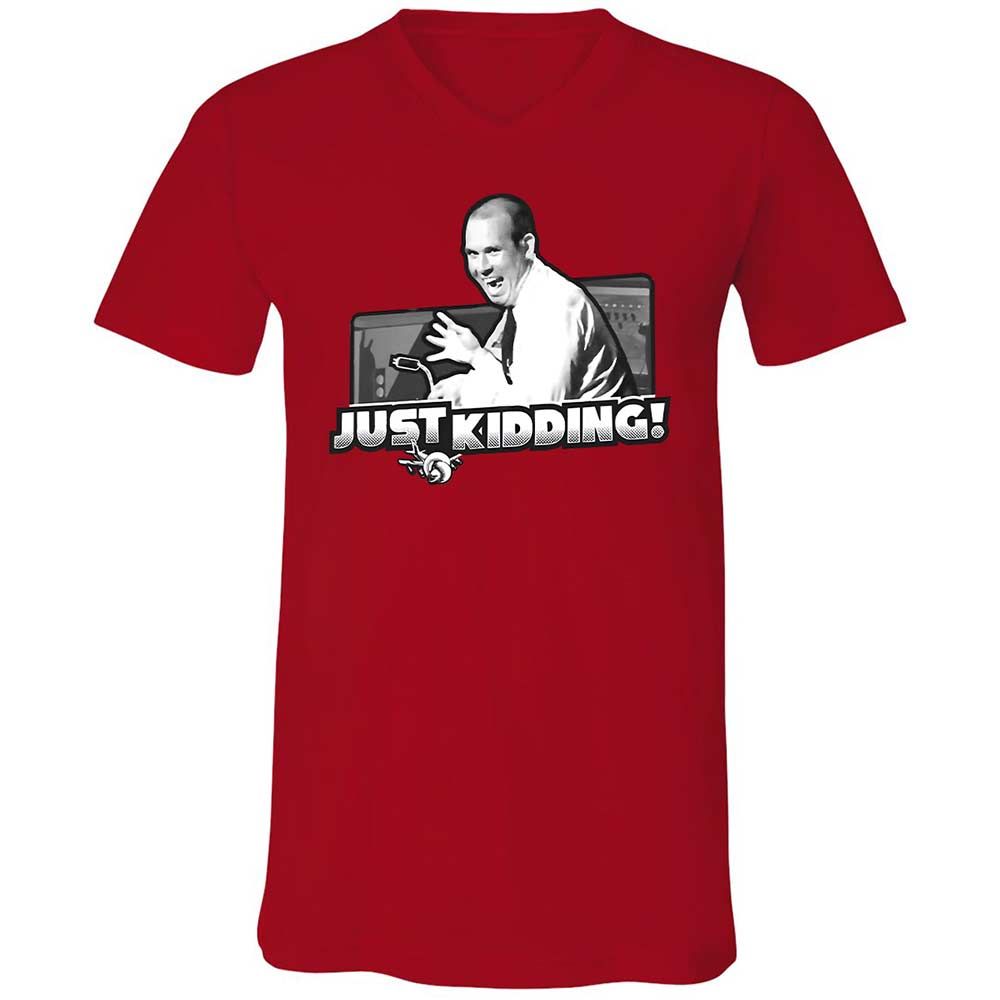 Unisex V-Neck T-Shirt - JZWFLF69 - Red - 5