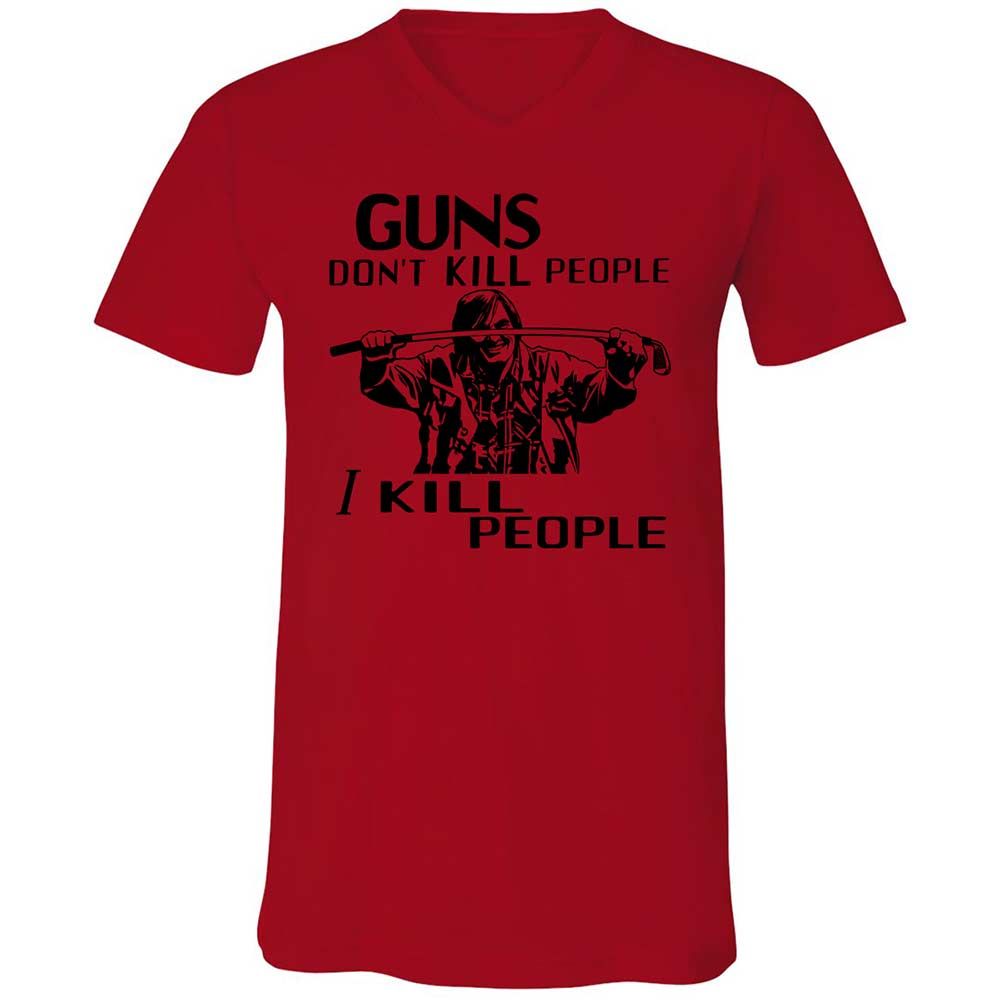 Unisex V-Neck T-Shirt - F37QJMZP - Red - 5