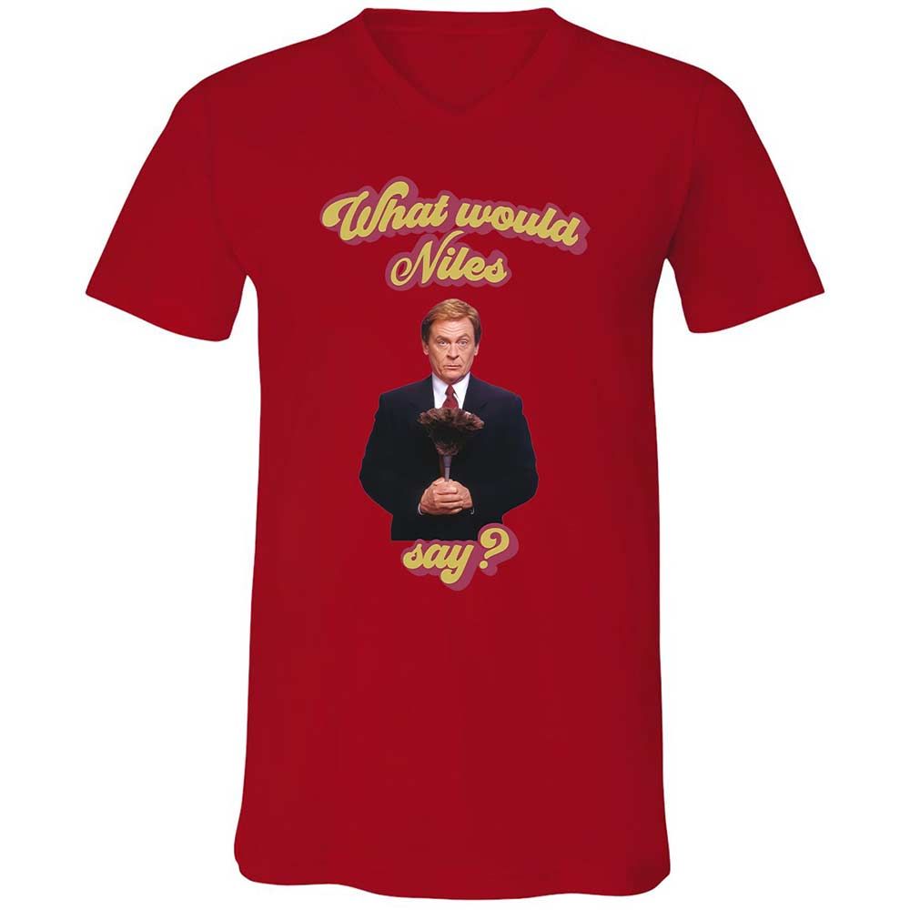 Unisex V-Neck T-Shirt - Y1XXTTVB - Red - 5