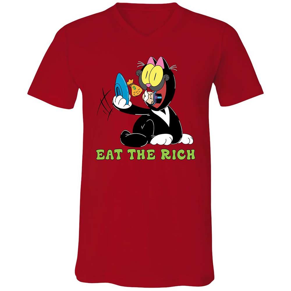 Unisex V-Neck T-Shirt - 8HVVUXP4 - Red - 5