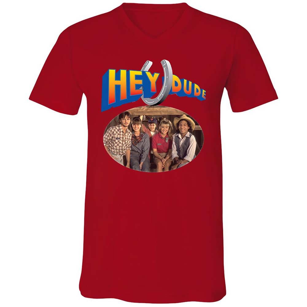 Unisex V-Neck T-Shirt - E2D4SL45 - Red - 5