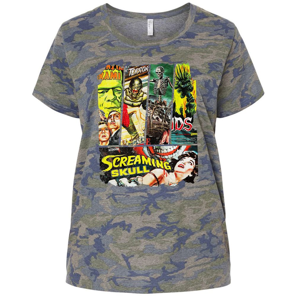 Ladies Curvy Jersey - T39H9Y8U - Vintage Camo - 5