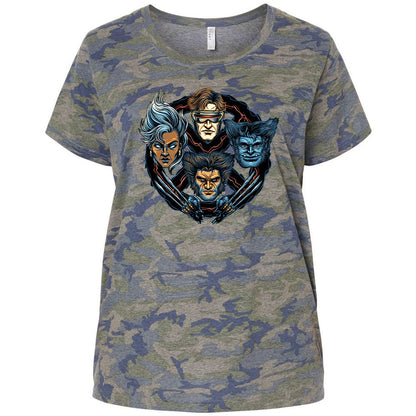 Ladies Curvy Jersey - 36ZT54XK - Vintage Camo - 5