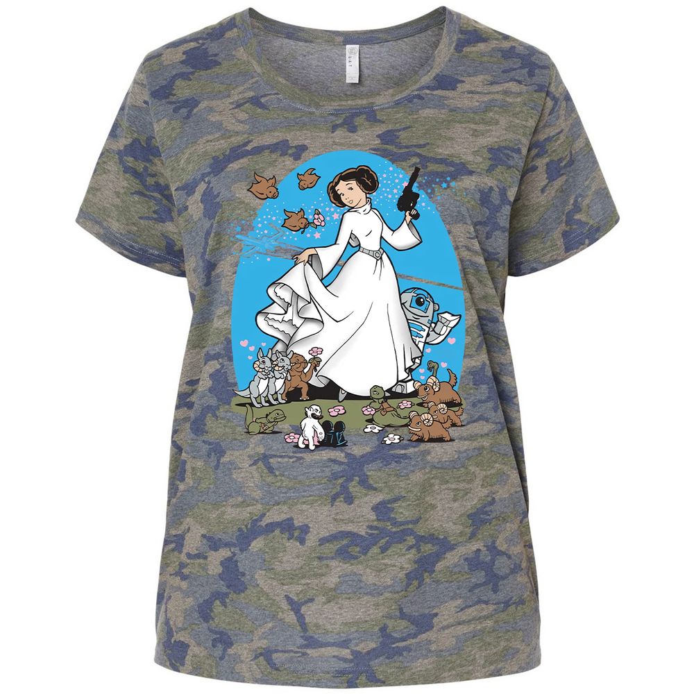 Ladies Curvy Jersey - B1EC43SE - Vintage Camo - 5