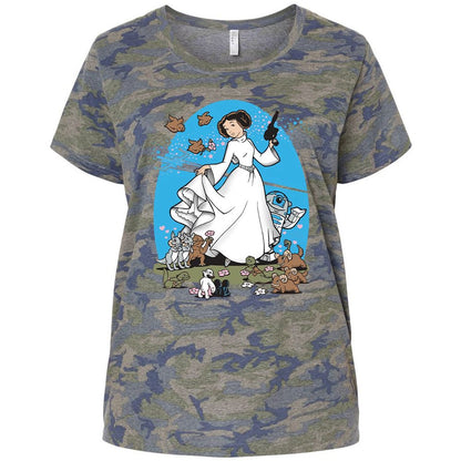 Ladies Curvy Jersey - B1EC43SE - Vintage Camo - 5