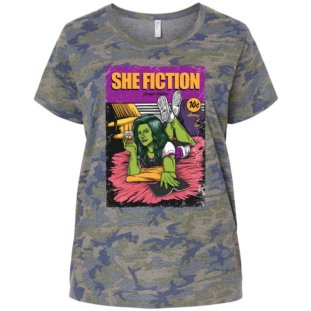 Ladies Curvy Jersey - 6D99RCWL - Vintage Camo - 5