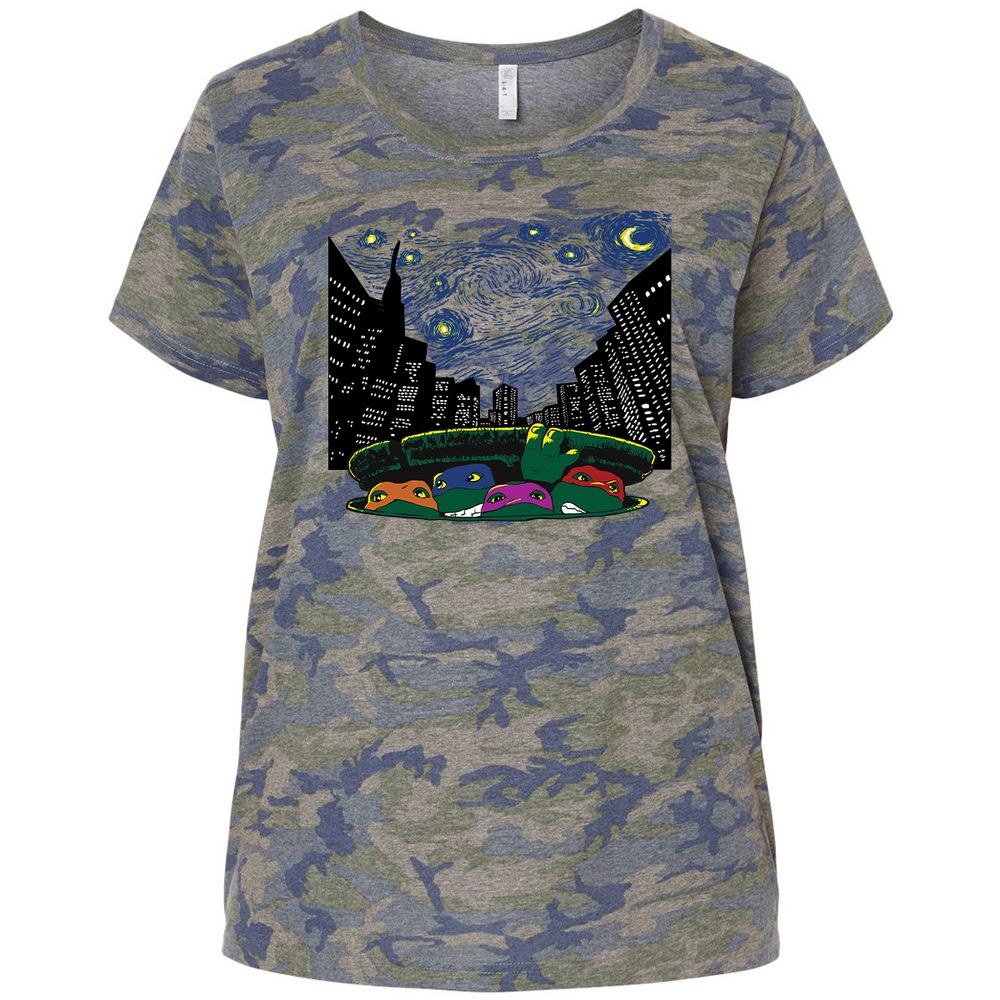 Ladies Curvy Jersey - VW5NBMQ7 - Vintage Camo - 5